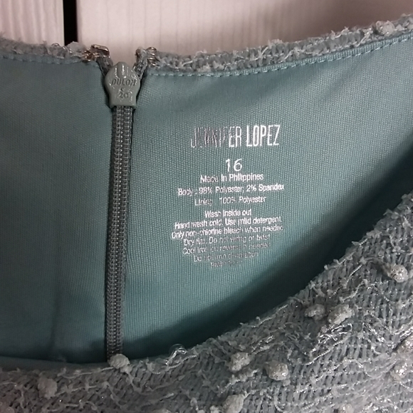 Jennifer Lopez Asymmetrical Textured Sequins Dress - Picture 5 of 6